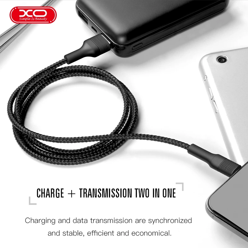 XO Быстрая зарядка USB кабель для iPhone 11 Pro Max зарядное устройство USB-C Шнур Micro usb type C кабель для Android мобильный телефон кабель - Цвет: Black
