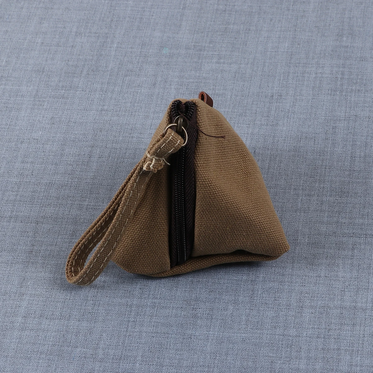 Zongzi Shaped Pocket Wallet Triangle Shape Canvas Coin Purse Cute Wallet Creative Retro Holding Bag Fashion Style Popular 1Pcs