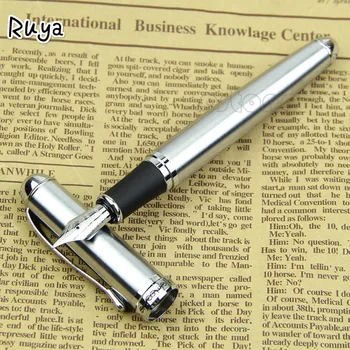 

Silver Stainless Steel Fountain Pen Medium 18KGP Nib School Office Ink Pens Gift Stationery kehribar plumas para escribir jinhao