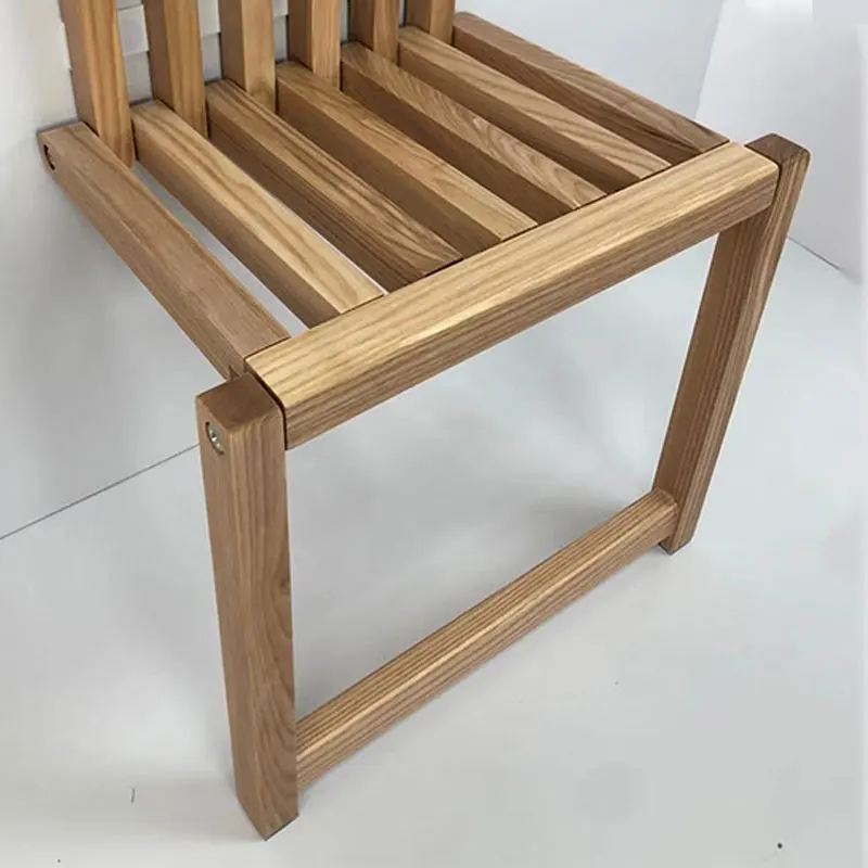 Wall-Mounted Folding Footstool, Porch Chair, Shoe Stool Chair, Hidden Solid Wood Folding Bathroom Stool 5
