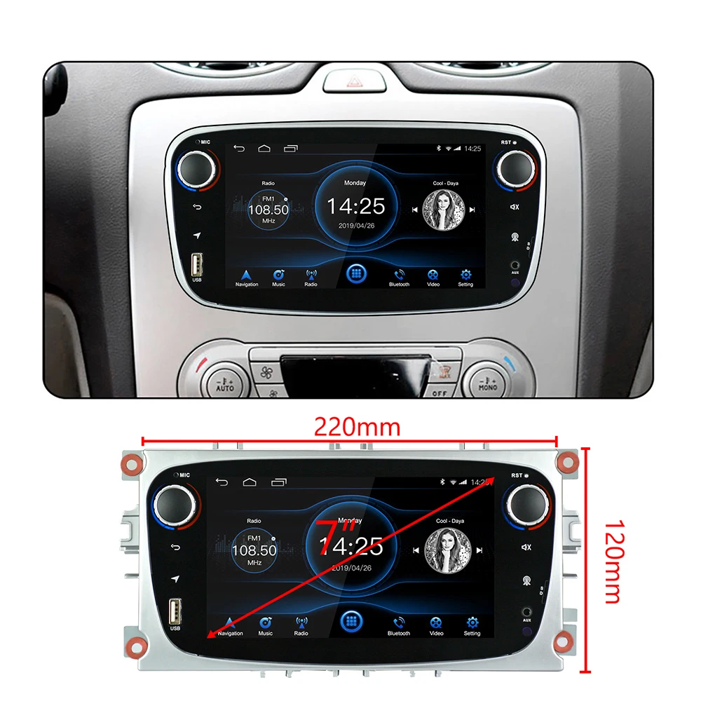 Clearance LeeKooLuu 2 Din android 8.1 Autoradio 7" 1024*600 HD Car Radio 2G RAM GPS Wifi Car Multimdeia for Ford Focus 2 Max Mondeo Kuga 1