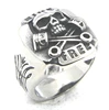 Drop Ship Ride Free Skull Ring 316L Stainless Steel Spanner Biker Skull Ring 1