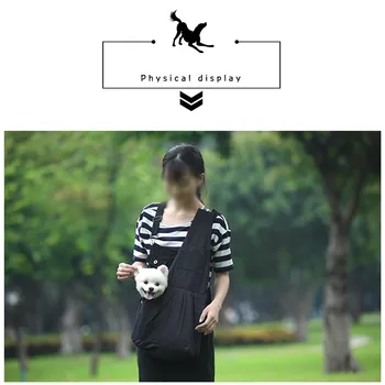 

Black Pet Transport Bag Oxford Fabric Dog Cat Puppy Animal Crossbody Bag Warm Dog Front Breast Carrier For Outdoor Travel