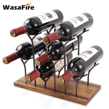 

Europen Style Wrought Iron Wine Rack Hanging Wine Bottle Rack Holder Display Shelf Kitchen Bar Creative Red Wine Holder