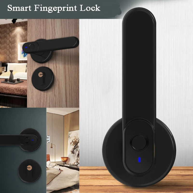Biometric fingerprint door lock Key Electric Lock Handle Battery Wooden door lock Smart Home Door Lock Anti-theft Biometric fingerprint door lock Key Electric Lock Handle Battery Wooden door lock Smart Home Door Lock Anti-theft