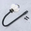 1set Porcelain Hook Wall/Door Mounted Hanger w/screw White&Blue Ceramics Decor Coat/Key/Bag/Towel Holder Bathroom Kitchen 122mm 4