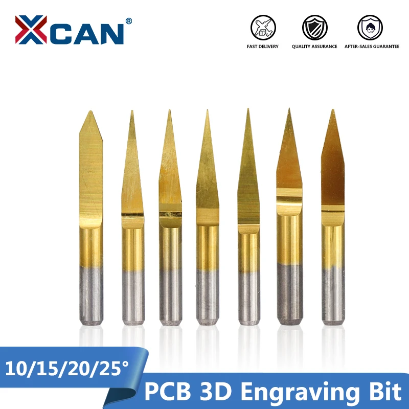 10 Stücke 4mm Hartmetall PCB Gravur Bits CNC Router Werkzeug 90 Grad 0,1mm