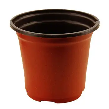 

10pcs Soft plastic flower pots Two-color Durable seedling tray nursery plant pot Container for Home Garden Decoration
