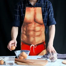 Забавный 3D Кухонный Фартук с цифровой печатью, сексуальные обнаженные мужские фартуки с рисунком супергероя, ужин, барбекю, приготовление пищи, униформа