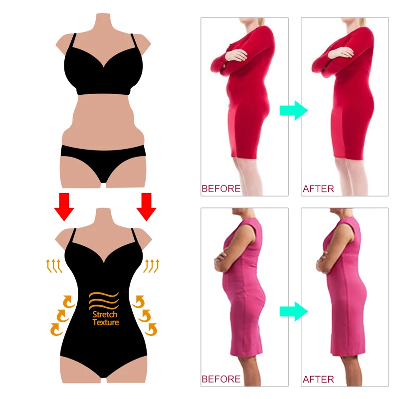 Women Shapewear Full Body Shaper Slimming Bodysuit Open Crotch Corset Waist Trainer Shaping Underwear Postpartum Recovery Sheath