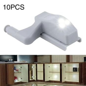 

10pcs Mini LED Cupboard Hinge Simple Modern Under Cabinet Light Night Lamp Easy Install Wardrobe Household Supplies Auto On Off