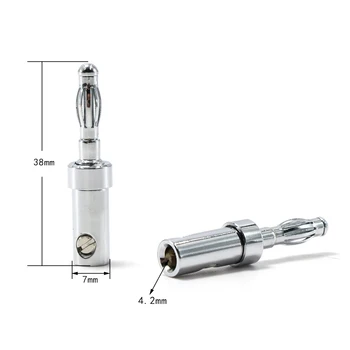 

2pcs/set BA1429 silver plated and Rhodium plated DIY banana coaxial audio cable plug HIFI HI-END audio signal plug