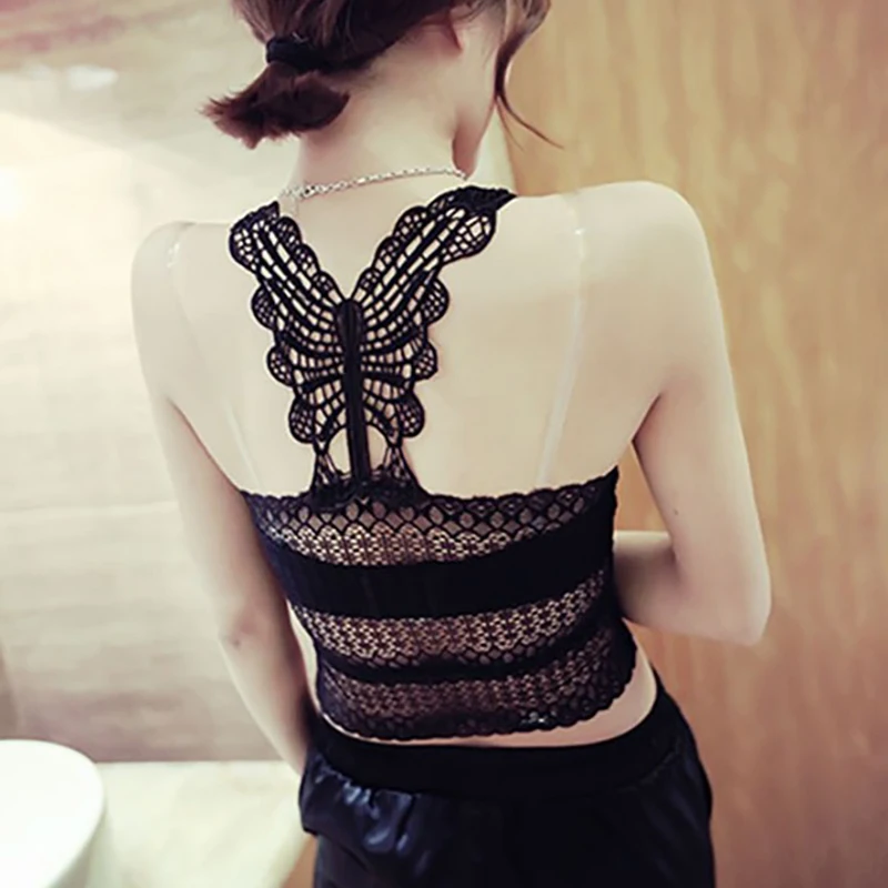 

SexeMara 2019 Aummer Autumn New Butterfly Back Women Underwear Soft Lace Slings Side Ladies Fashion Sexy Camisole CVE03