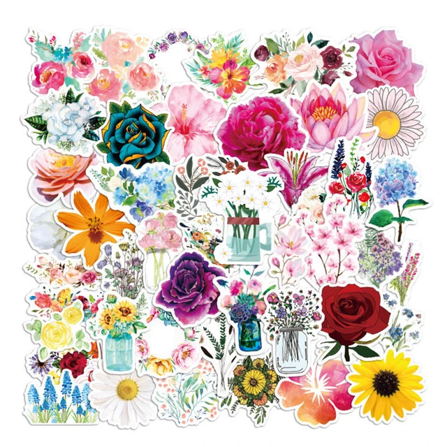 100Pcs Floral Decorative Plant Stickers Vintage Natural Flower Stickers for  Scrapbooking Adhesive Watercolor Aesthetic - AliExpress