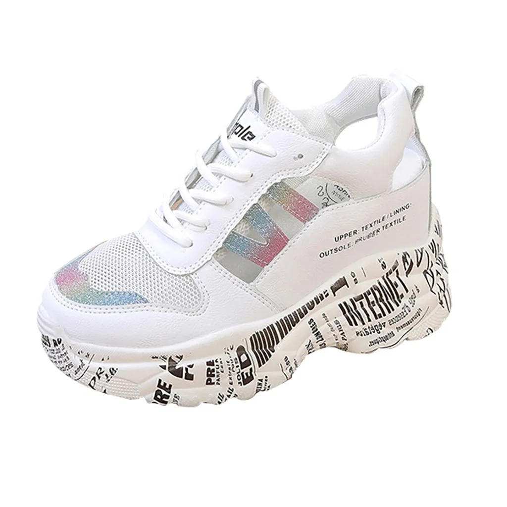 

SAGACE Women's Casual Shoes Increase Color Highlights High Heel Strange Style Round Toe Authentic Fashionable Womens Shoes Flats