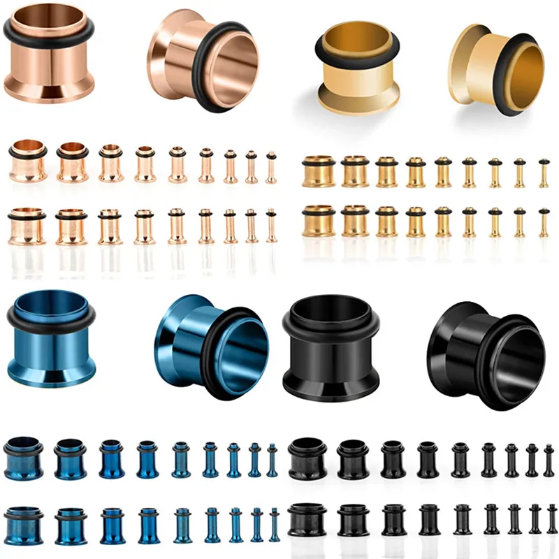 Ear Piercing Jewelry 16/18PCS Stainless Steel Ear Stretching Kit Tragus Piercing Screw Fit Gauge 14G-00G