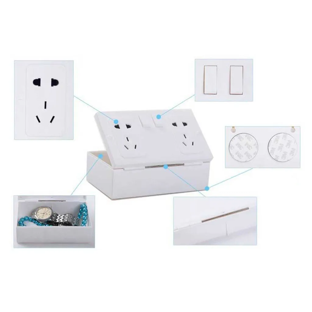Smart Safe Secret Storage Box Looks Like A Power Socket organizer case Safety Socket Outlet Board Container