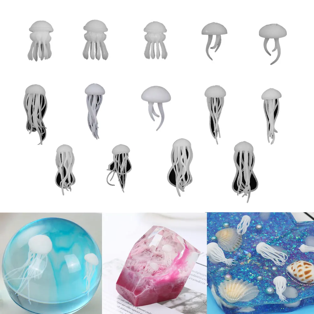  16 Pieces Jellyfish Resin Filler, Handmade Plastic