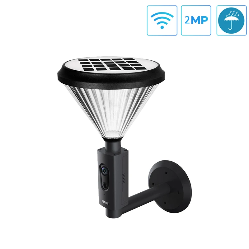 

ESCAM QF190 2MP 1080P Solar Power WiFI IP Camera Guardan Lamp Surveillance Camera Night Vision Motion Detection CCTV Monitor