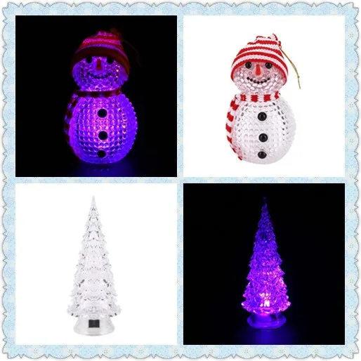 Night Light LED Snowman ABS Flashing Christmas New Year Gift Cute New Arrvials