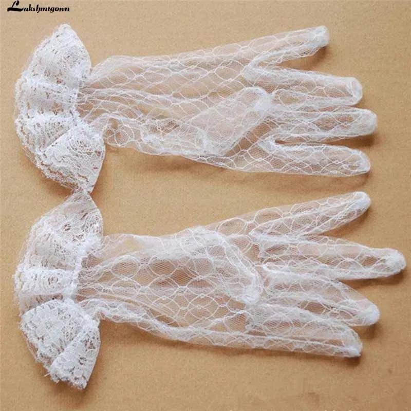Lakshmigown Короткие свадебные перчатки для невесты бежевые короткие дизайнерские кружевные свадебные перчатки кружевные перчатки дешевые аксессуары Para Boda
