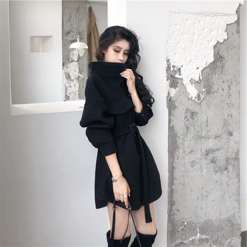 

2019 Autumn And Winter New Style Korean-style Very Fairy France Western Style Slimming Online Celebrity Small Short Waist Huggin