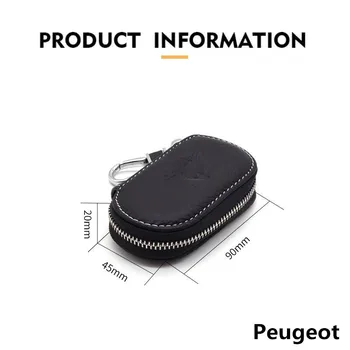 

Car logo Key Bag Wallets Holder For Peugeot 307 206 207 407 308 301 3008 406 Housekeeper Keys Organizer Case Covers Zipper Pouch