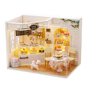 

DIY Princess Room Cottage Assembled Model Craft Handmade Miniature Dollhouse Kit Christmas Gift Children Toy Cake Diary