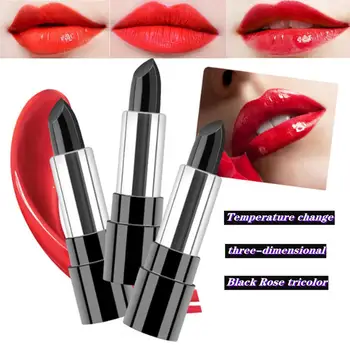 

Blue ZOO 3PCS Lip Balm Color-changing Moisturizing Lipstick Black Rose matte Lip Balm