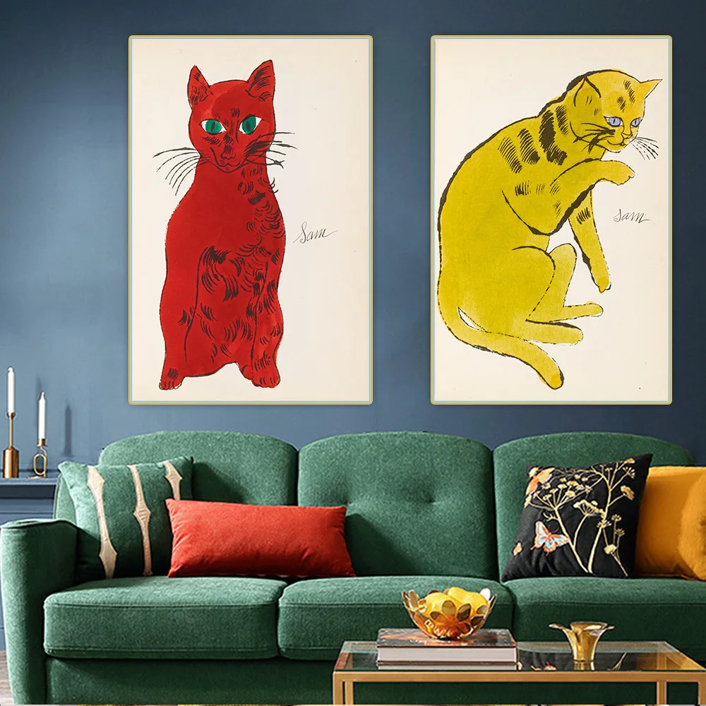 アンディウォーホル ネコのサム 壁掛け パネルアート