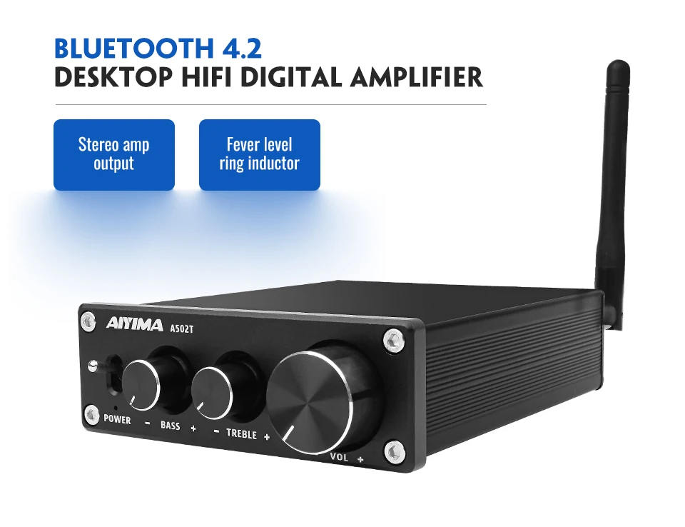 AIYIMA TPA3116D2 цифровой аудио усилитель мощности 50 Вт* 2 HiFi Bluetooth 4,2 CSR64215 стерео усилитель звука TPA3116 усилитель для динамиков