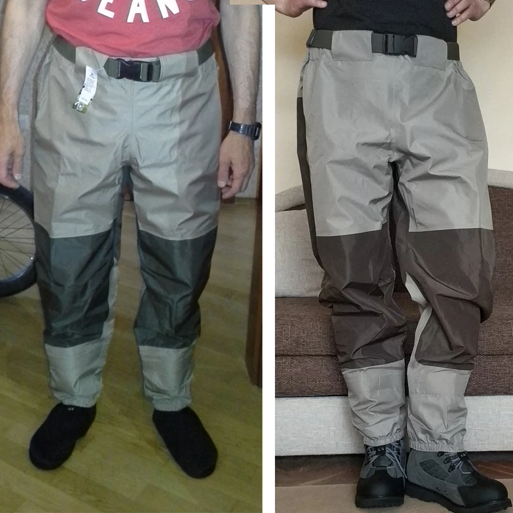 Pesca com Mosca Respirável Cintura Waders Stockingfoot Alta Calça Wader Pato Caça Wading Calças 16 Roupa de pesca tipo Wader