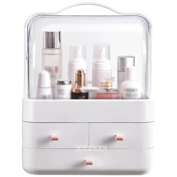 

YM206 Dustproof Dresser Shelf Dressing Case Cosmetic Box Portable Two-Way Opening And Closing Abs Cosmetic Box With Drawer