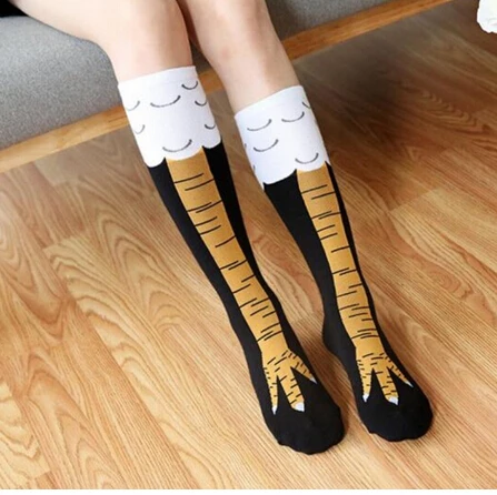 yellow black short Высокие носки до бедра с объемным рисунком из мультфильма модные милые женские тонкие носки для косплея осенне-зимние женские носки с объемным принтом курицы - Цвет: yellow black short