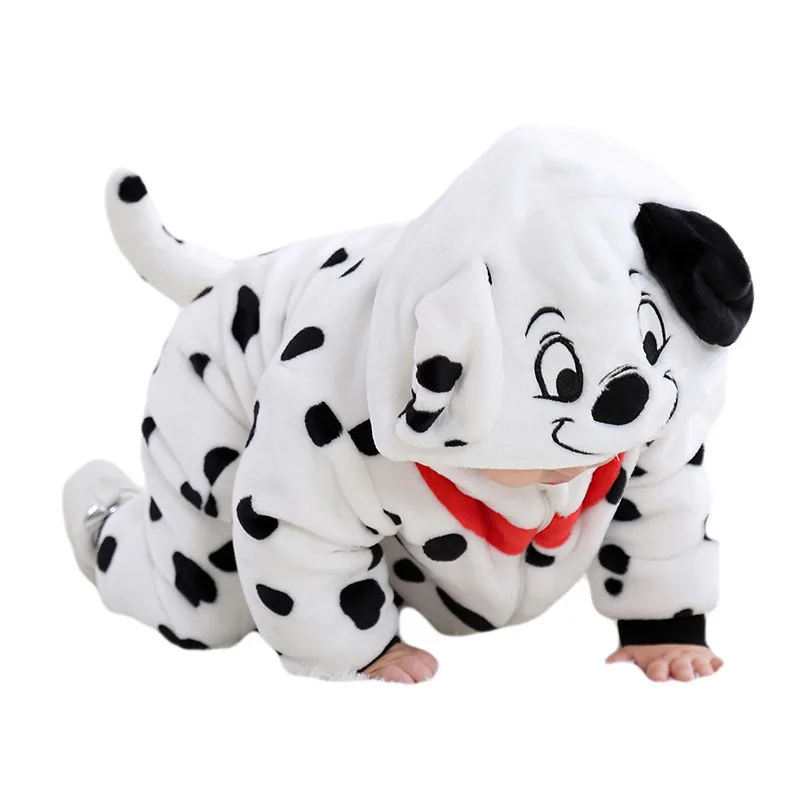 white dog Одежда для малышей; детская зимняя одежда; одежда с капюшоном для маленьких мальчиков; комбинезоны; Длинные Комбинезоны для маленьких девочек; хлопковый комбинезон с героями мультфильмов - Цвет: white dog