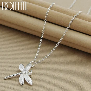 

DOTEFFIL 925 Sterling Silver Dragonfly AAA zircon Pendants Necklace 18 inch Chain For Woman Wedding Engagement Fashion Jewelry