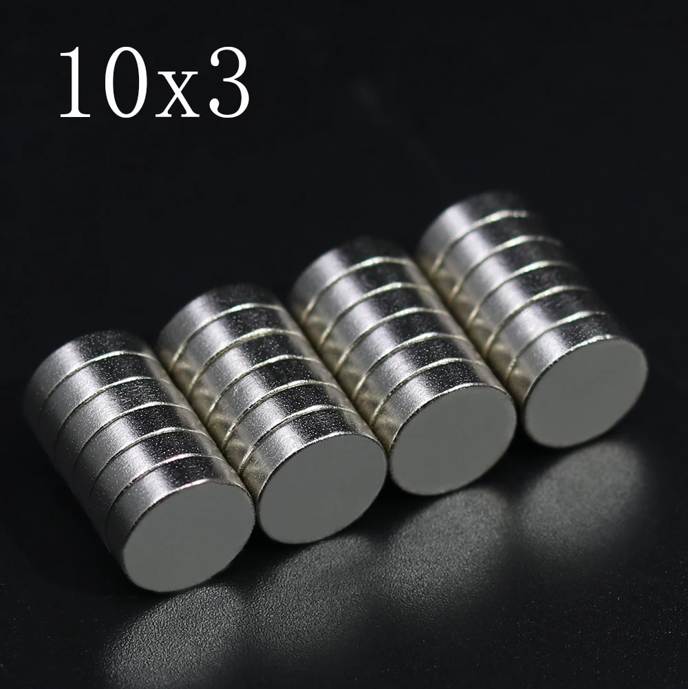 5/10/20/50/100 pces 10x3 ímã de neodímio 10mm x 3mm n35 ndfeb redondo super poderoso forte imanes magnéticos permanentes disco 10*3