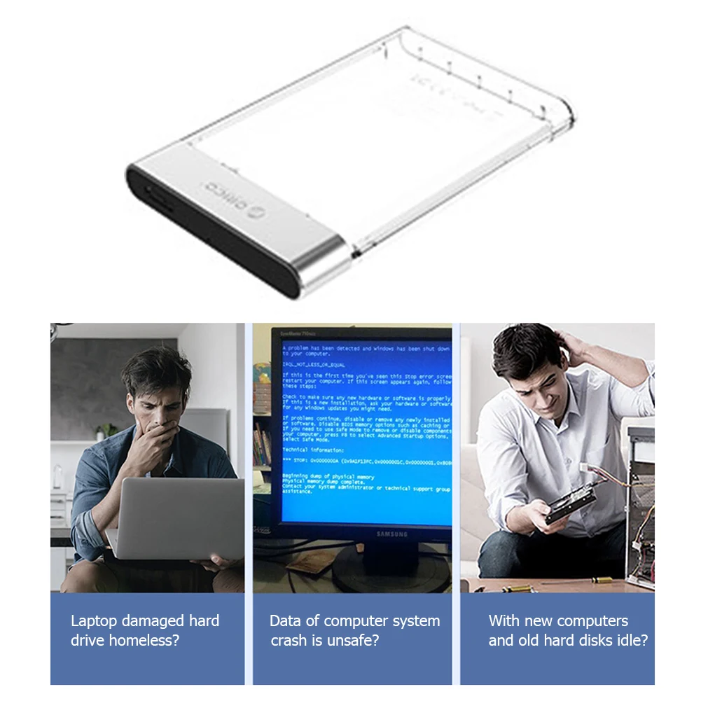 ORICO 2129U3 USB 3.0 SATA HDD Case Micro-B UASP Protocol 5 Gbps HDD Hard Disk Drive Enclosure Case for 2.5 inch SATA HDD/SSD Box