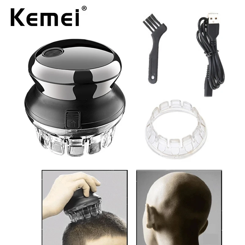 Портативная машинка для стрижки волос от Kemei вращающаяся на 360 ° с USB-зарядкой