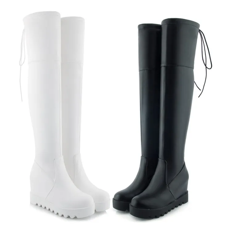 

Autumn New Style Slanted Heel Tie-Back over-the-Knee Boots 40-43 Yards WOMEN'S Shoes