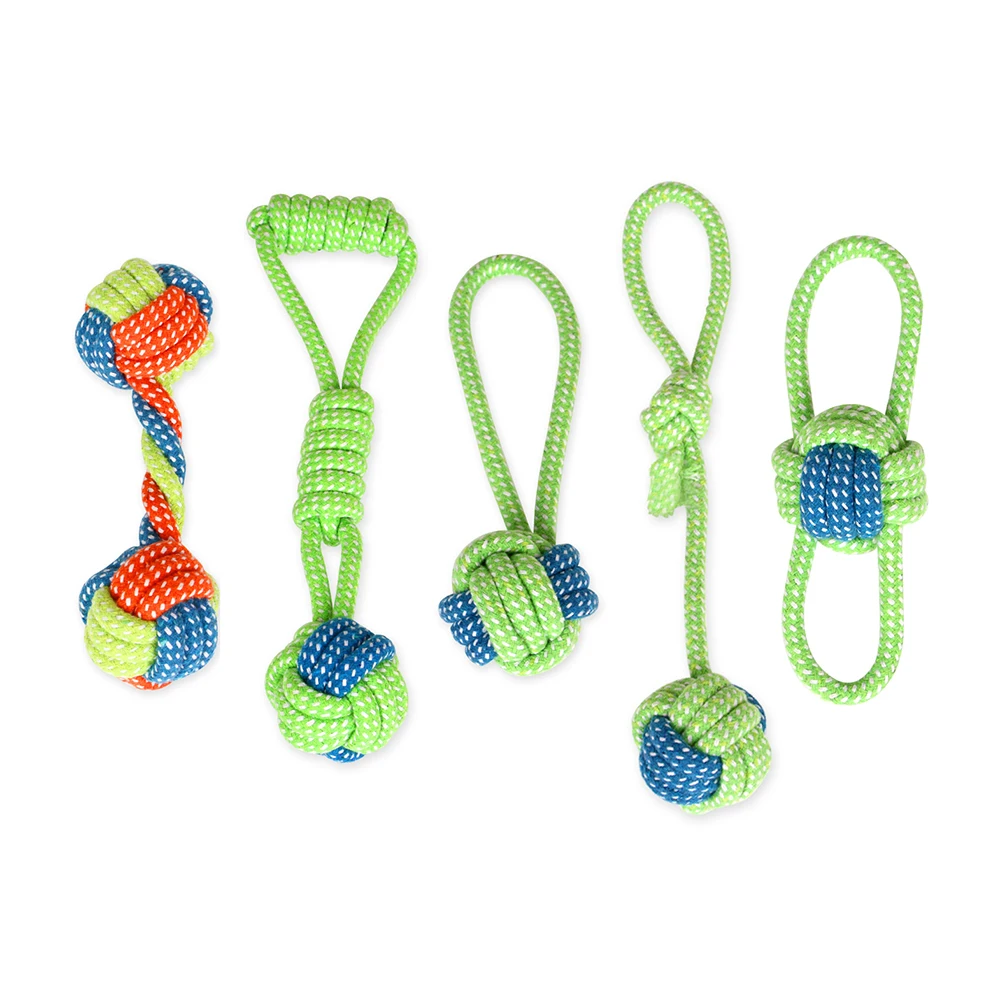 Dog Toys Cotton Rope Chew Ball Teeth Clean Pet Molar Supply Training Fun Playing Green Toy For Cat Puppy | Дом и сад