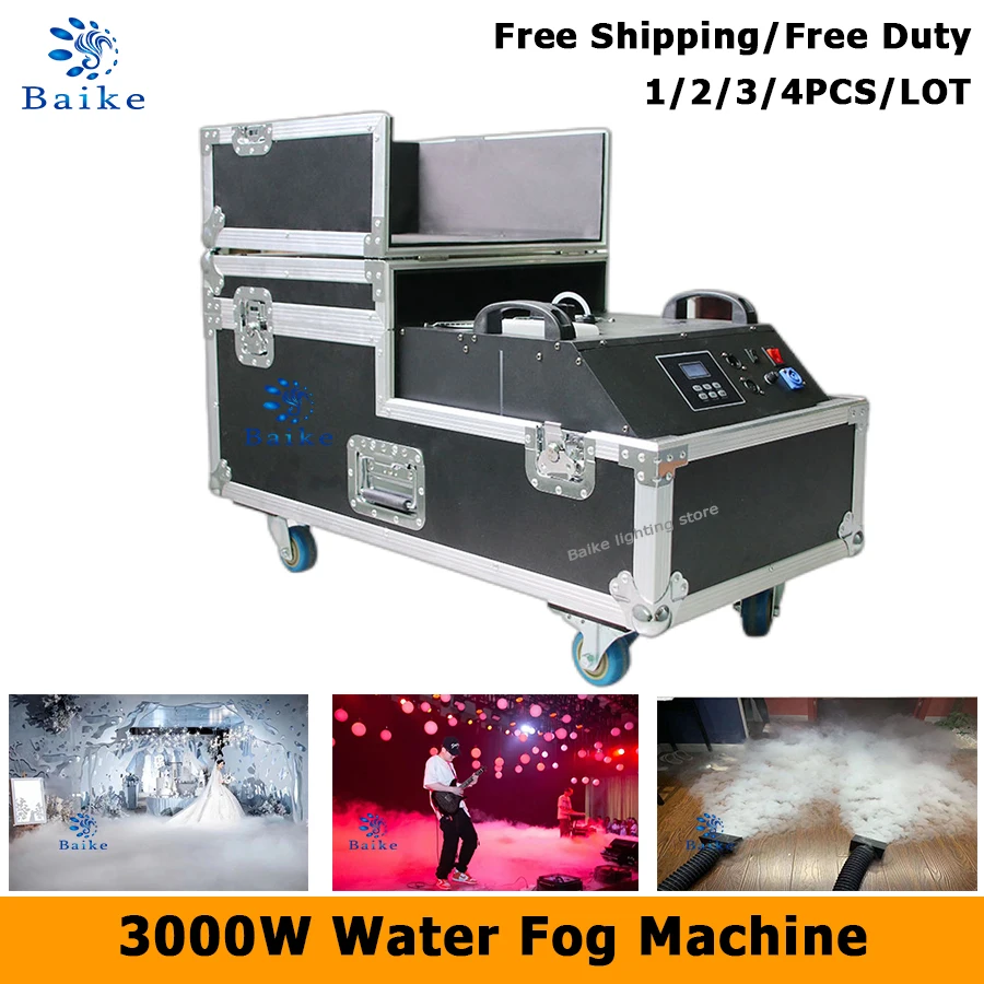 Free Shipping 1/2/3/4Pcs 1600/3000W Water Base Fog Machine Water Mist