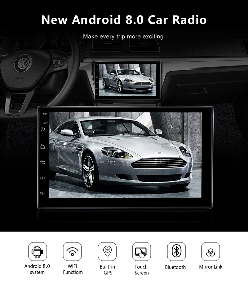 Maiyue star 7 дюймов 2din автомобильный MP5 Android 8,0 Универсальный мультимедийный видео плеер gps навигация wifi Bluetooth автомобильный Радио без DVD