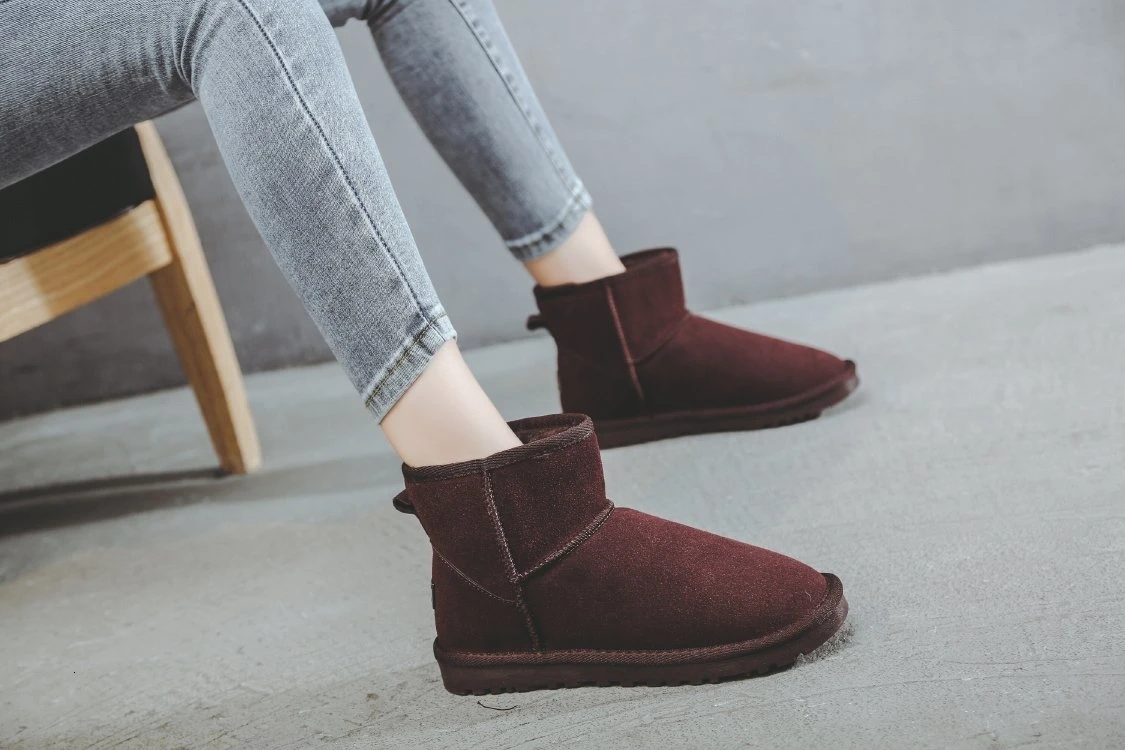 Г., новые зимние ботинки из овечьей кожи на меху Женские Австралийские ботинки высокого качества зимние женские теплые ботинки, botas mujer