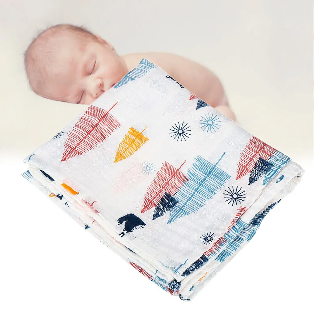 

Printing Bathing Towels Baby Soft Sleeping Bag Cotton Blend Home Newborn Infants Wrapping Large Breathable Swaddle Blanket Thin