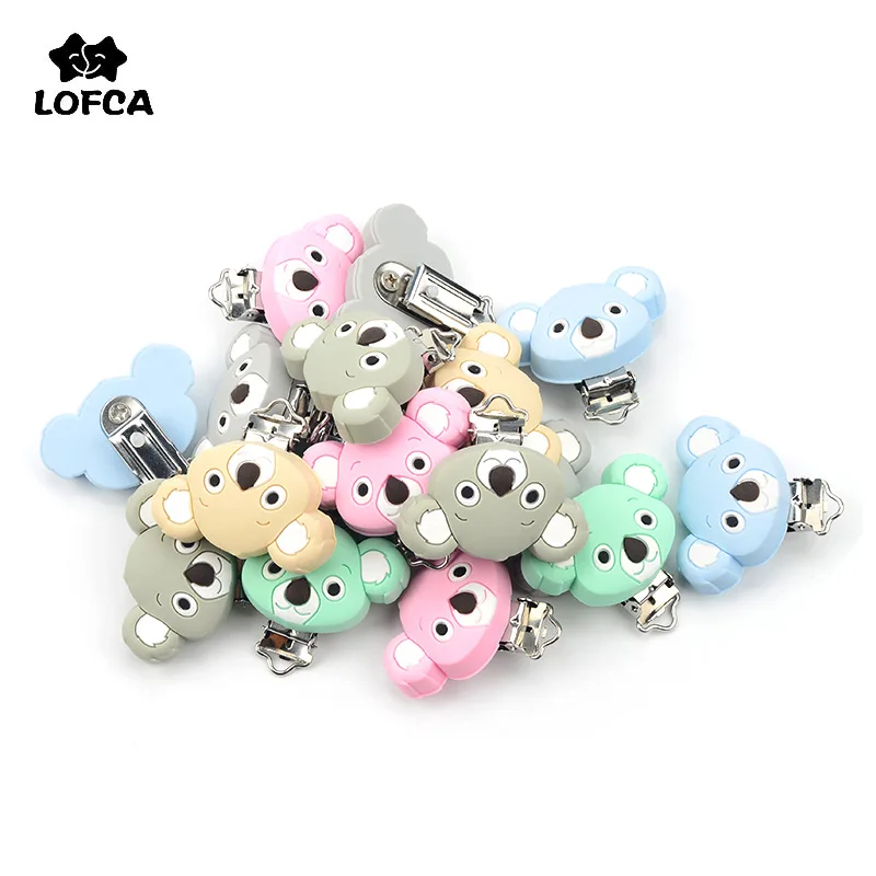 LOFCA 1pc Baby Pacifier Clips Koala Cartoon Cute Silicone Infant Nipples Multi Color Clamp Toy Jewelry Makin | Мать и ребенок