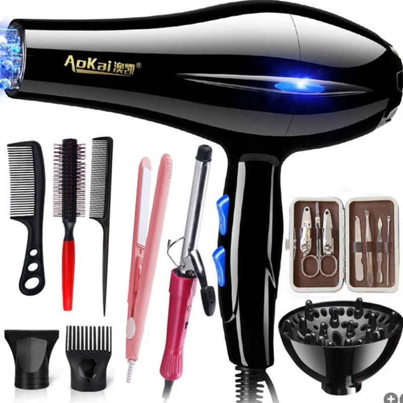 220V Household Hair Dryer High Power 2200W Electric Hair Dryer Household Salon Hairdressing Blow Cartridge EU Plug