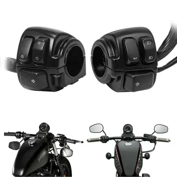 

2 Pcs 1"25mm Handlebar Control Switch for Motorcycle Turn Signal Switch Button With Wiring Harness For Harley Handlebar Switch