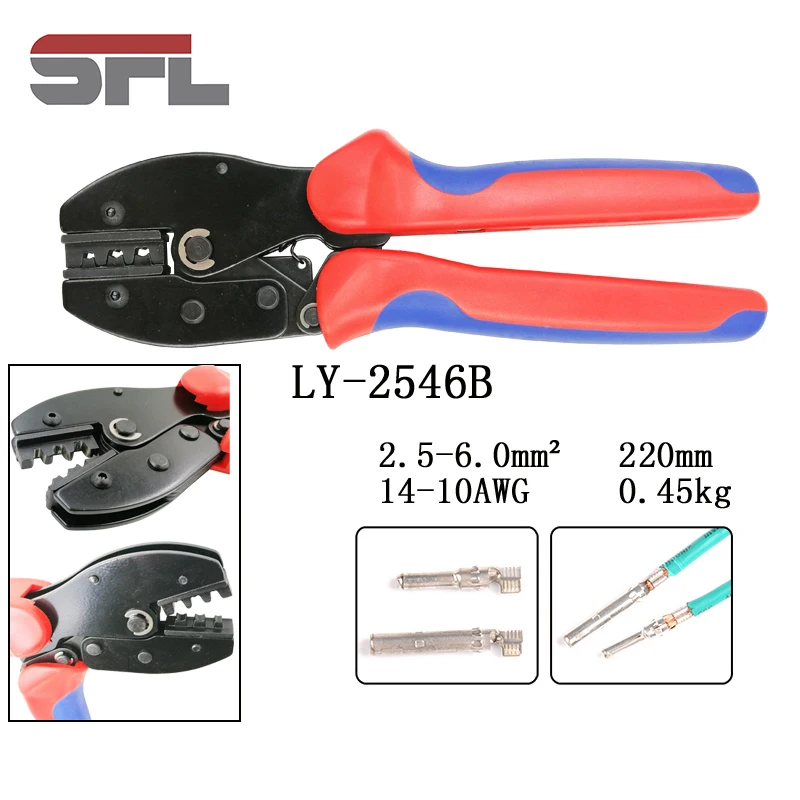 

LY-2546B crimping pliers pv line pressing pliers capacity 2.5/4/6mm2 14-10AWG solar connector crimping pliers brand tools