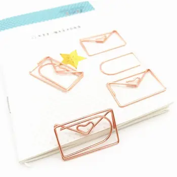 

Rose Gold Love Paper Clip Creative Special-shaped Modeling Clip metal Office